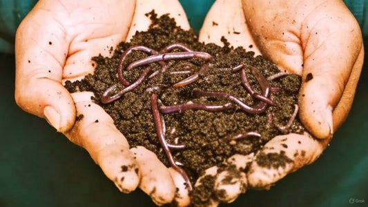 Lombrices rojas californianas transformando compost en humus bajo un cafetal
